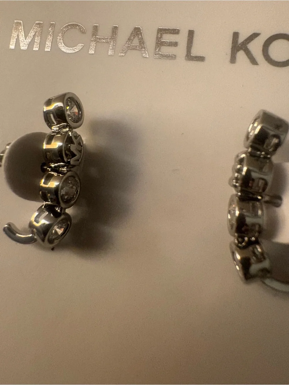 NEW Michael Kors Silver Crystal Earrings